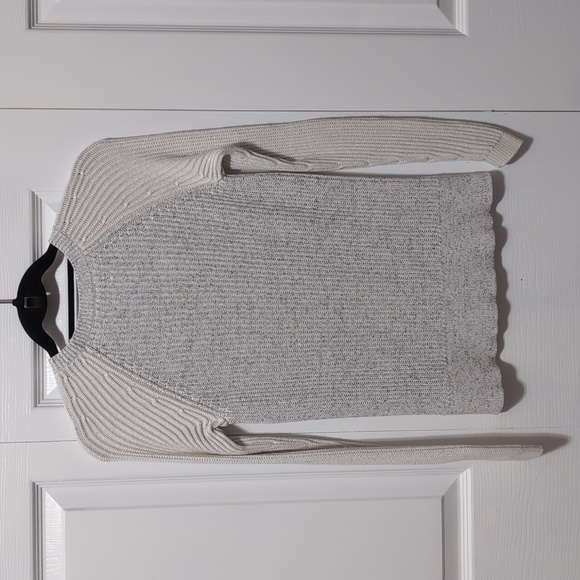 Loft Gray and Cream Sweater - Picture 2 of 6